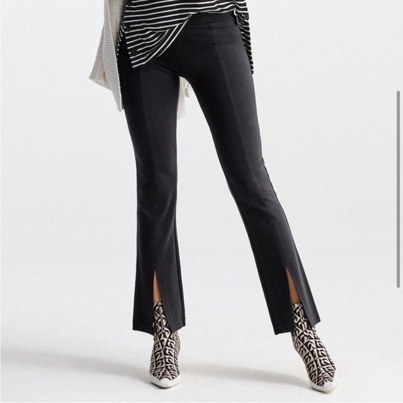 CAbi Pants - Cabi Spring 2023 Black Flegging Pants Flare Split High Rise Slit Leggings Sz XS
